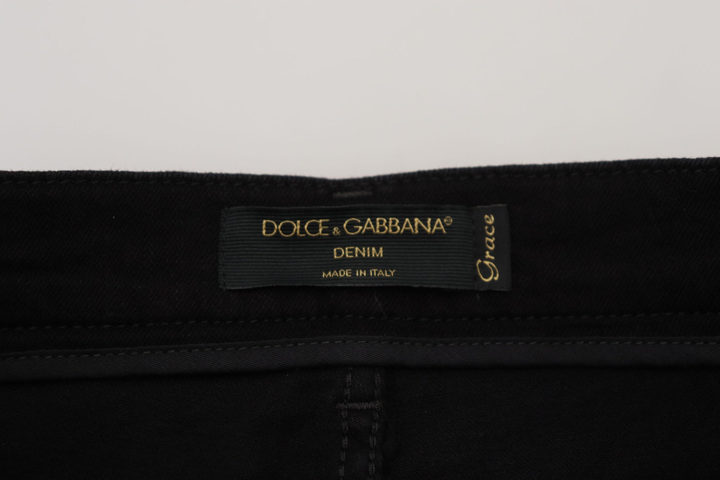 Dolce & Gabbana Chic High Waist Slim Fit Black Jeans IT38 / XS