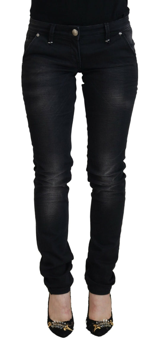 Acht Sleek Black Washed Low Waist Skinny Jeans IT40 | S