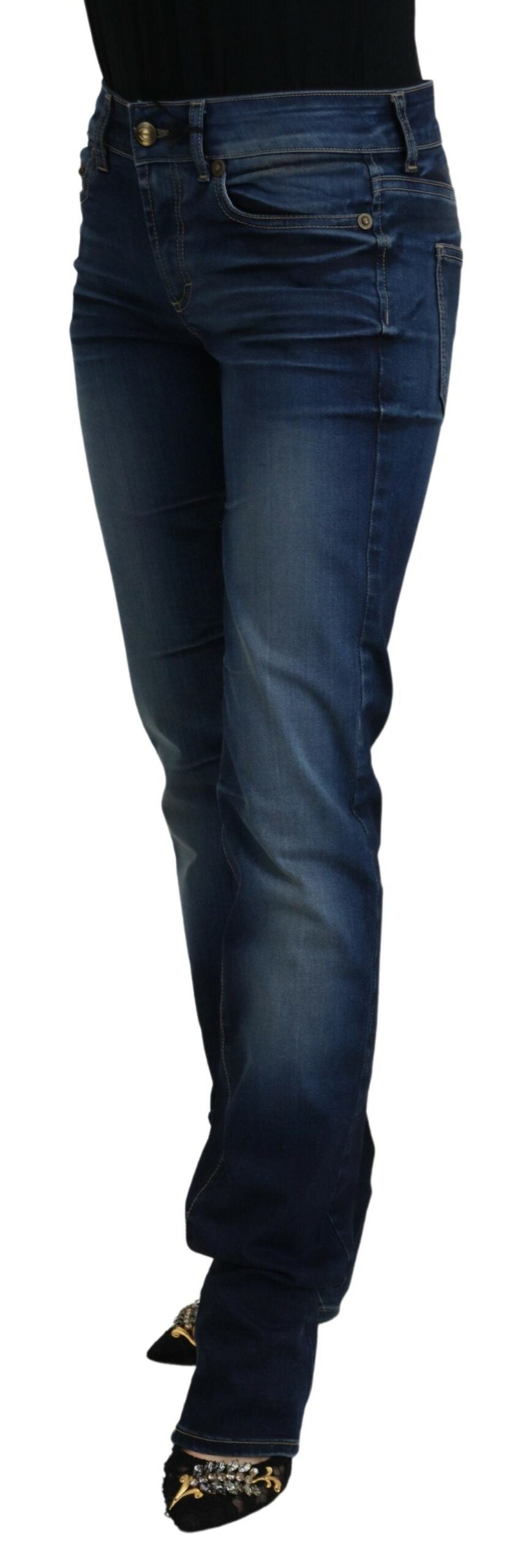 Just Cavalli Chic Low Waist Denim Pants in Blue W26