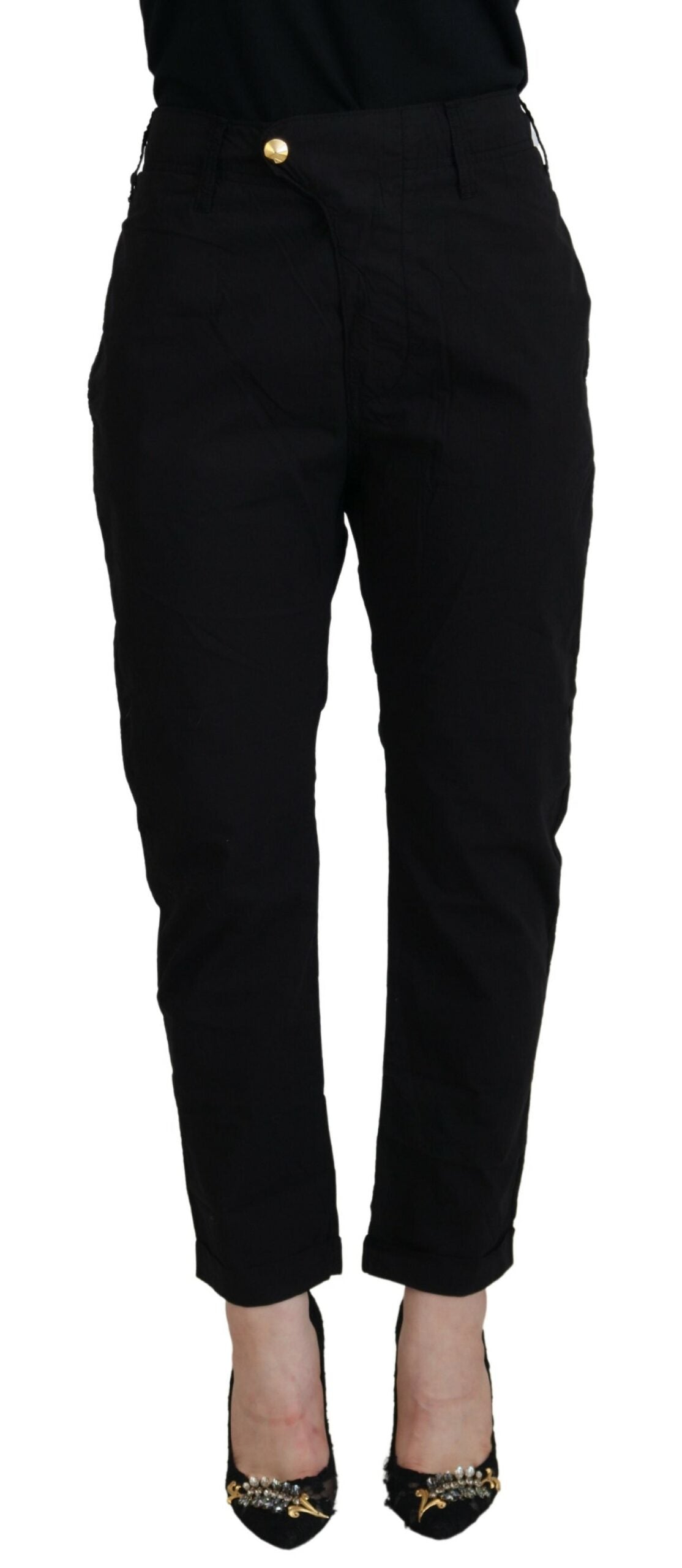 CYCLE Chic Tapered Black Cotton Pants W28