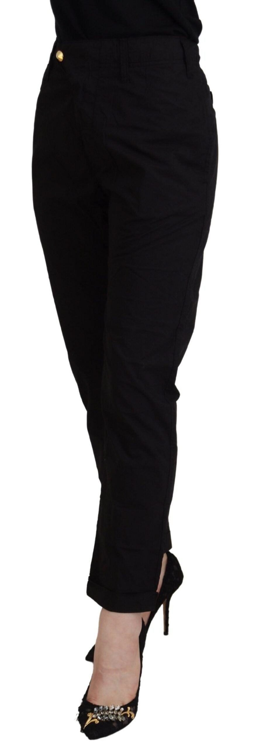 CYCLE Chic Tapered Black Cotton Pants W28