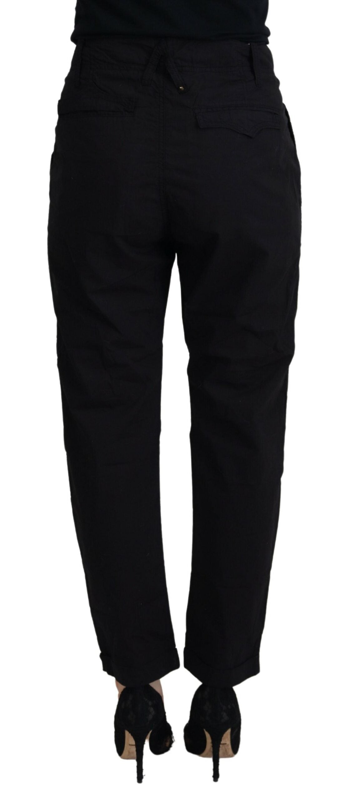 CYCLE Chic Tapered Black Cotton Pants W28