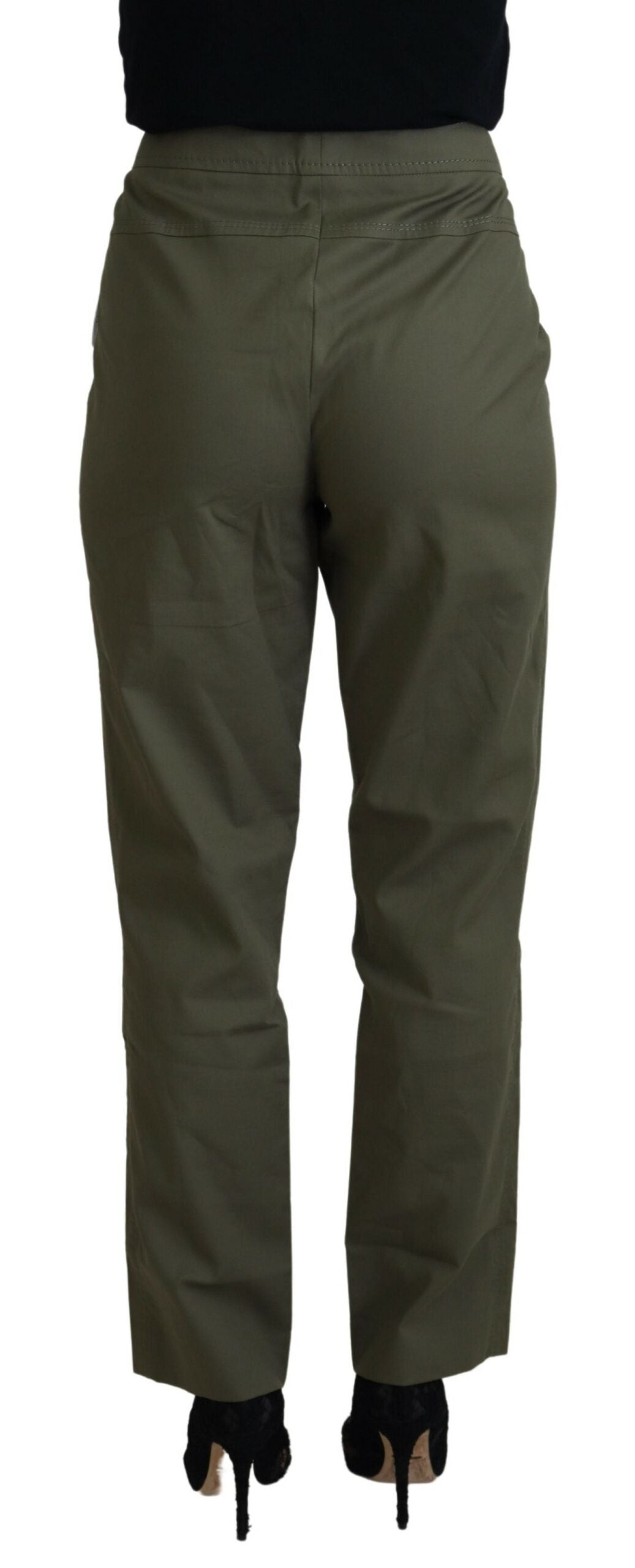 LAUREL Elegant Tapered Green Pants - Chic Everyday Wear IT40 | S