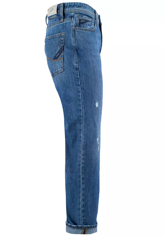 Yes Zee Blue Cotton Men Jeans W28