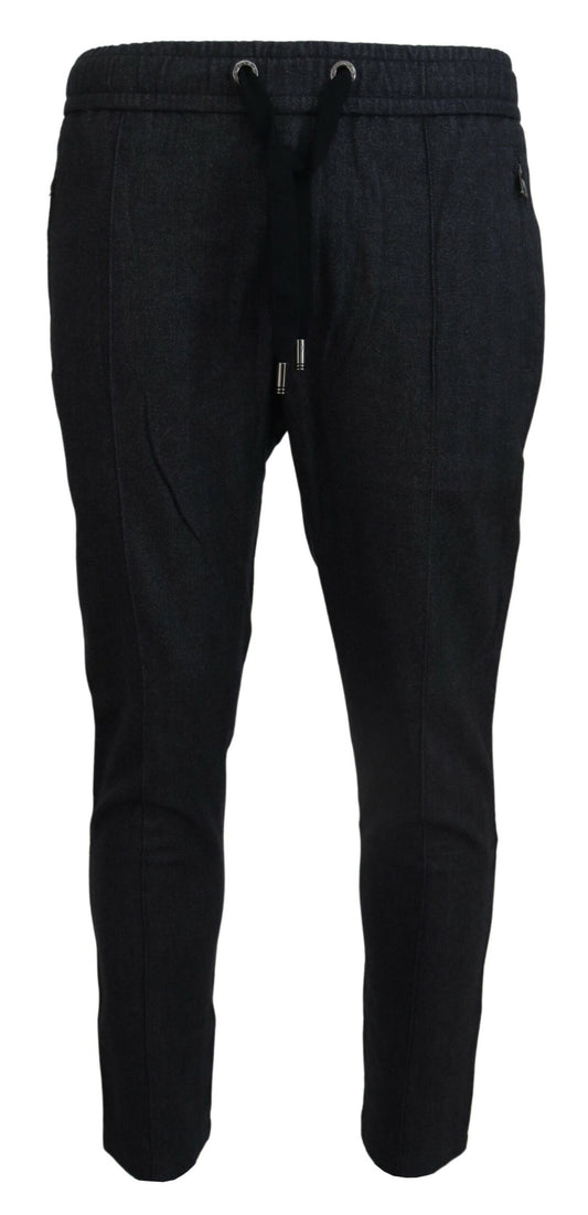 Dolce & Gabbana Elegant Grey Cotton Joggers for Men IT46 / S