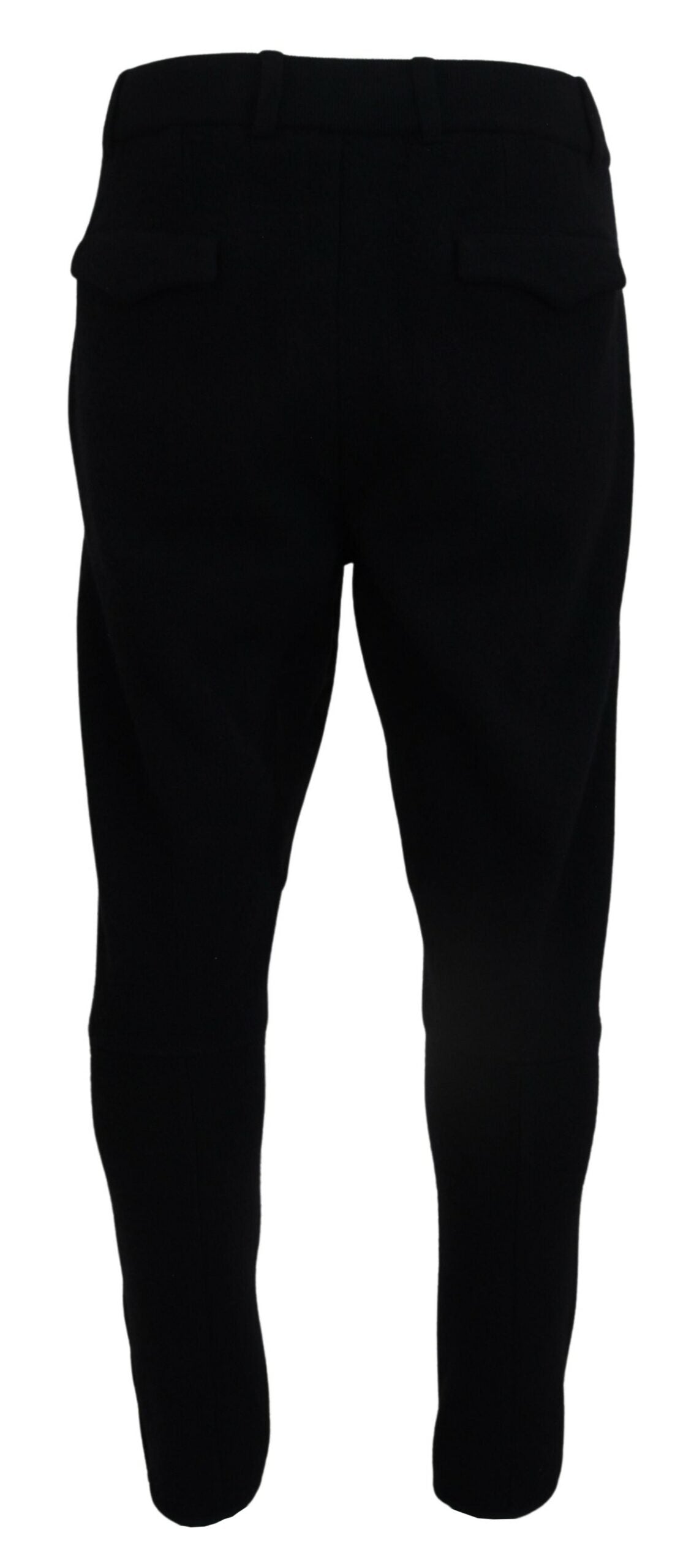 Dolce & Gabbana Elegant Black Tapered Wool Trousers IT48 / M