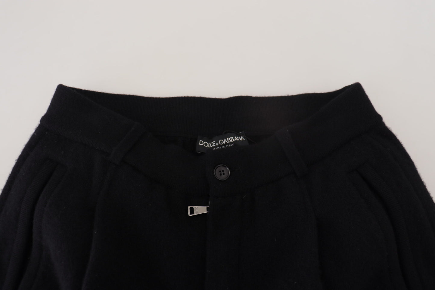 Dolce & Gabbana Elegant Black Tapered Wool Trousers IT48 / M