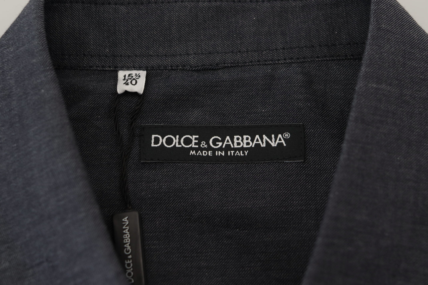 Dolce & Gabbana Elegant Gray Cotton Collared Shirt IT40 / S