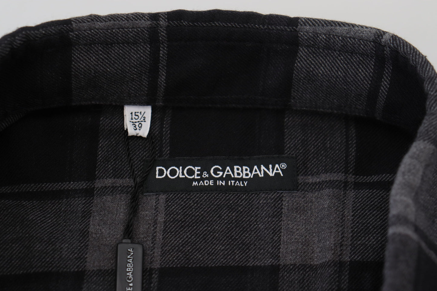 Dolce & Gabbana Elegant Black and Gray Button Down Shirt IT39 / S