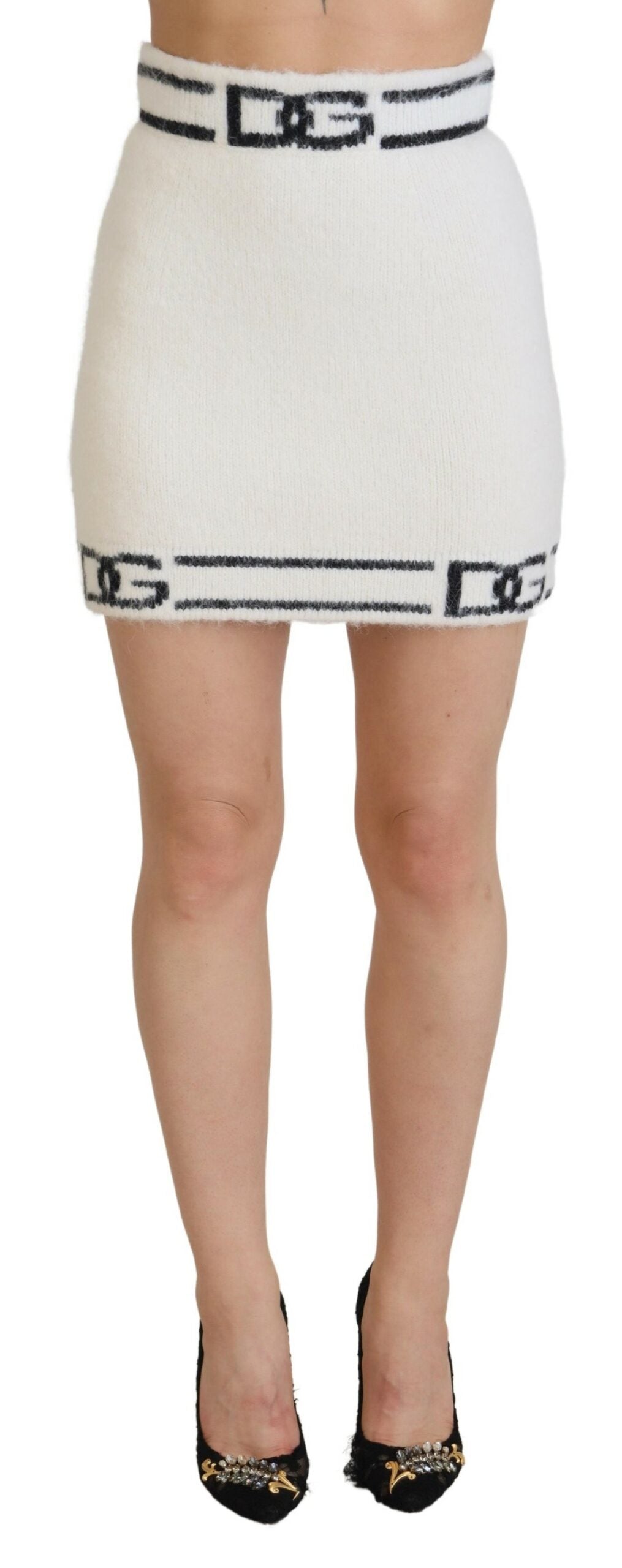 Dolce & Gabbana High Waist Logo Print Mini Skirt IT38 / XS