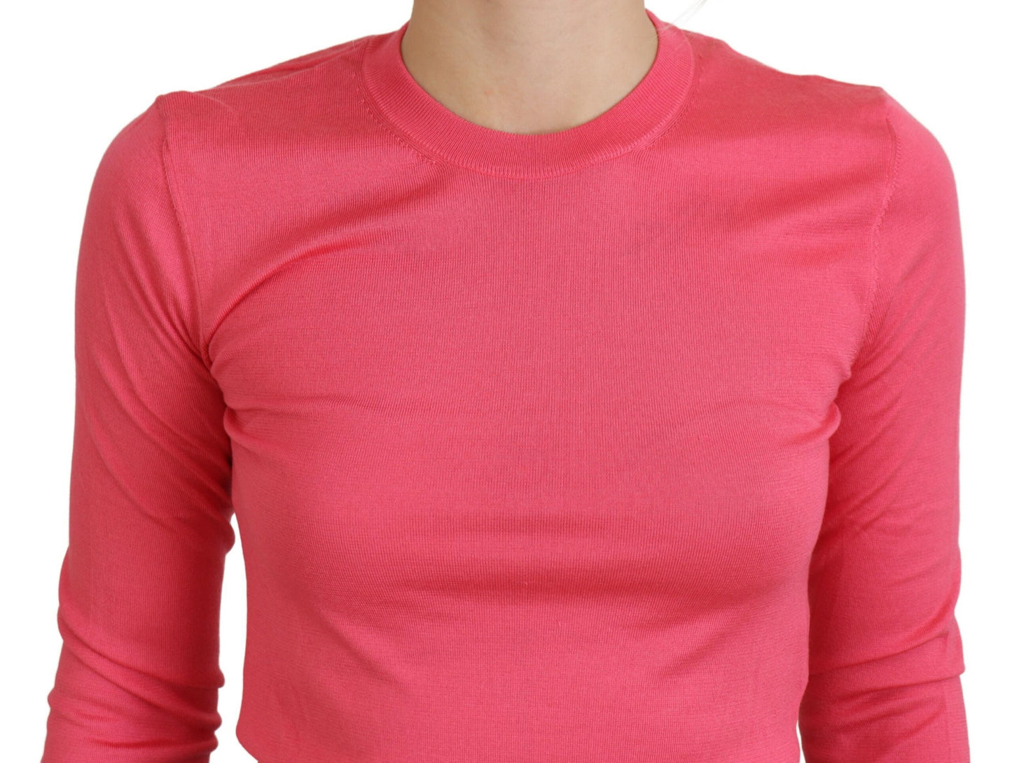 Dolce & Gabbana Elegant Pink Cropped Crewneck Sweater IT36 / XXS