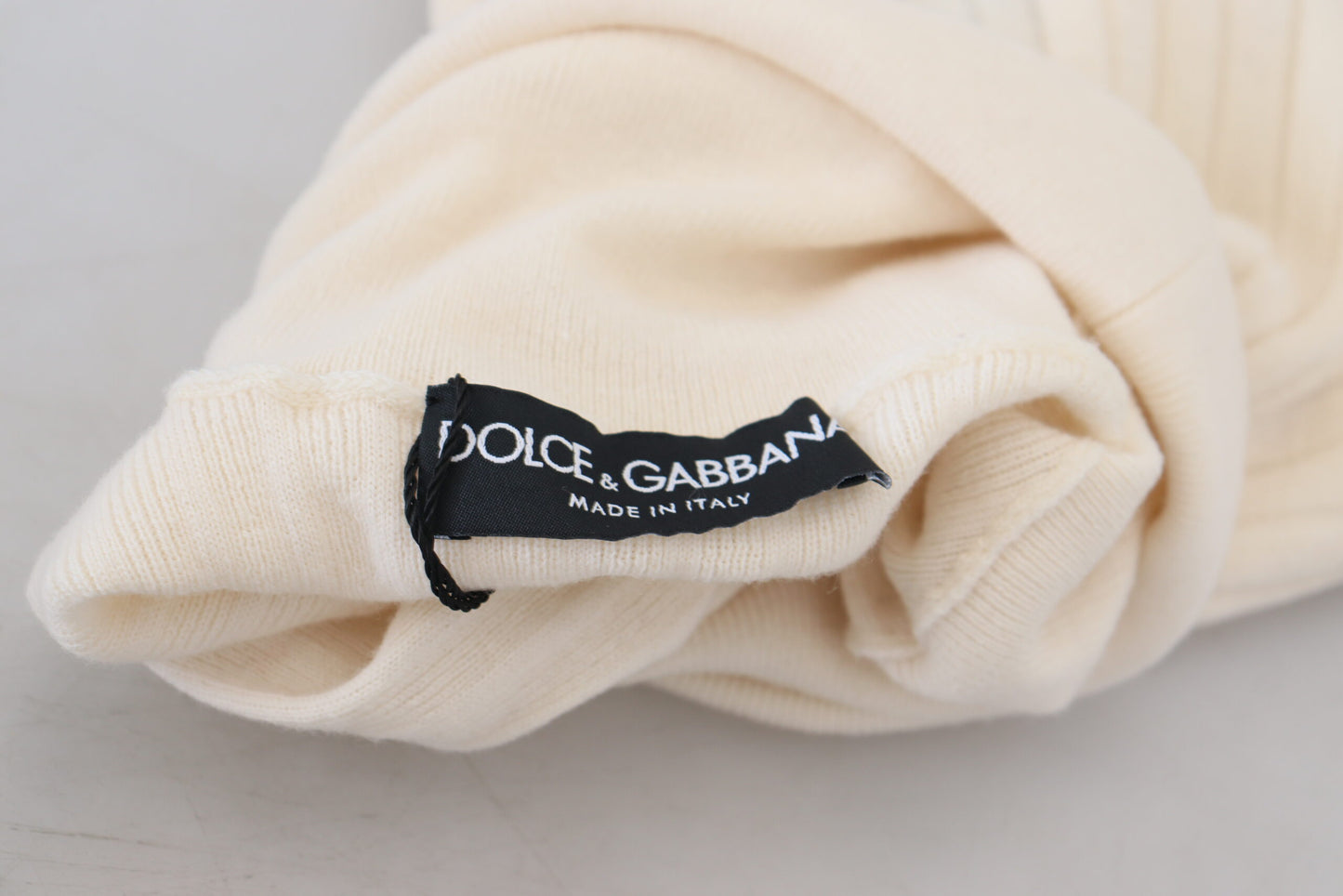 Dolce & Gabbana Ivory Turtleneck Wool Blend Sweater