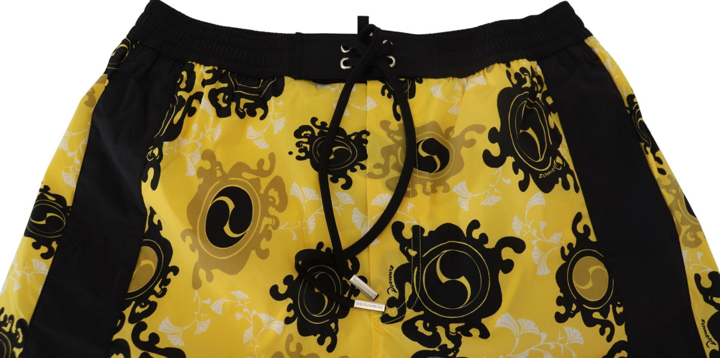 Dsquared² Yellow Block Print Swim Shorts Boxer IT48 | M