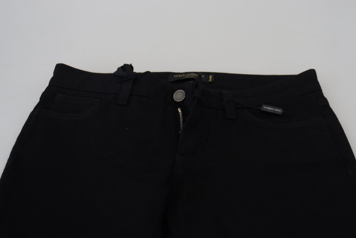 Dolce & Gabbana Elegant Black Slim Fit Denim Masterpiece IT38 / XS