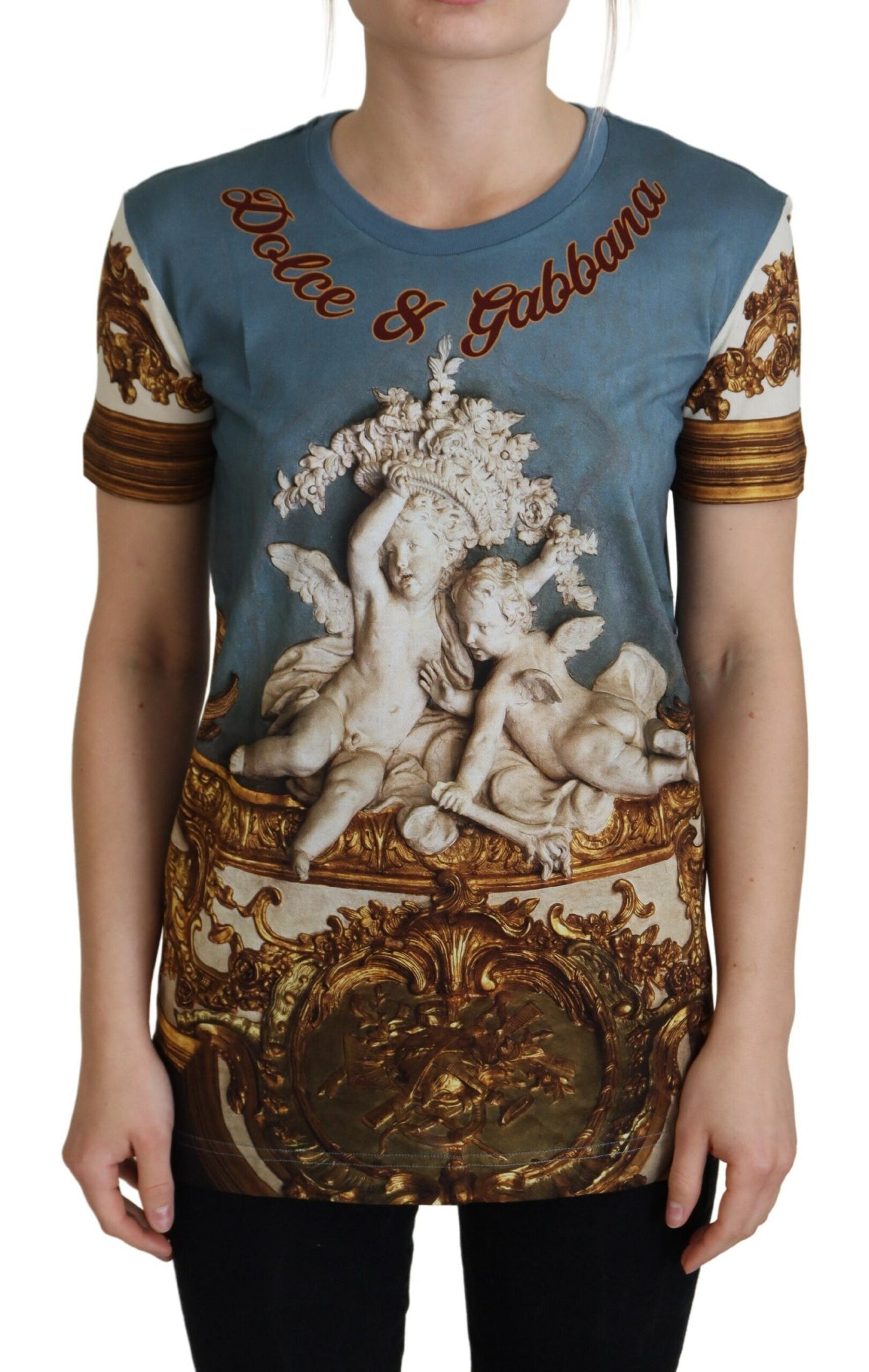 Dolce & Gabbana Chic Angel Print Casual Cotton Tee IT36 / XXS