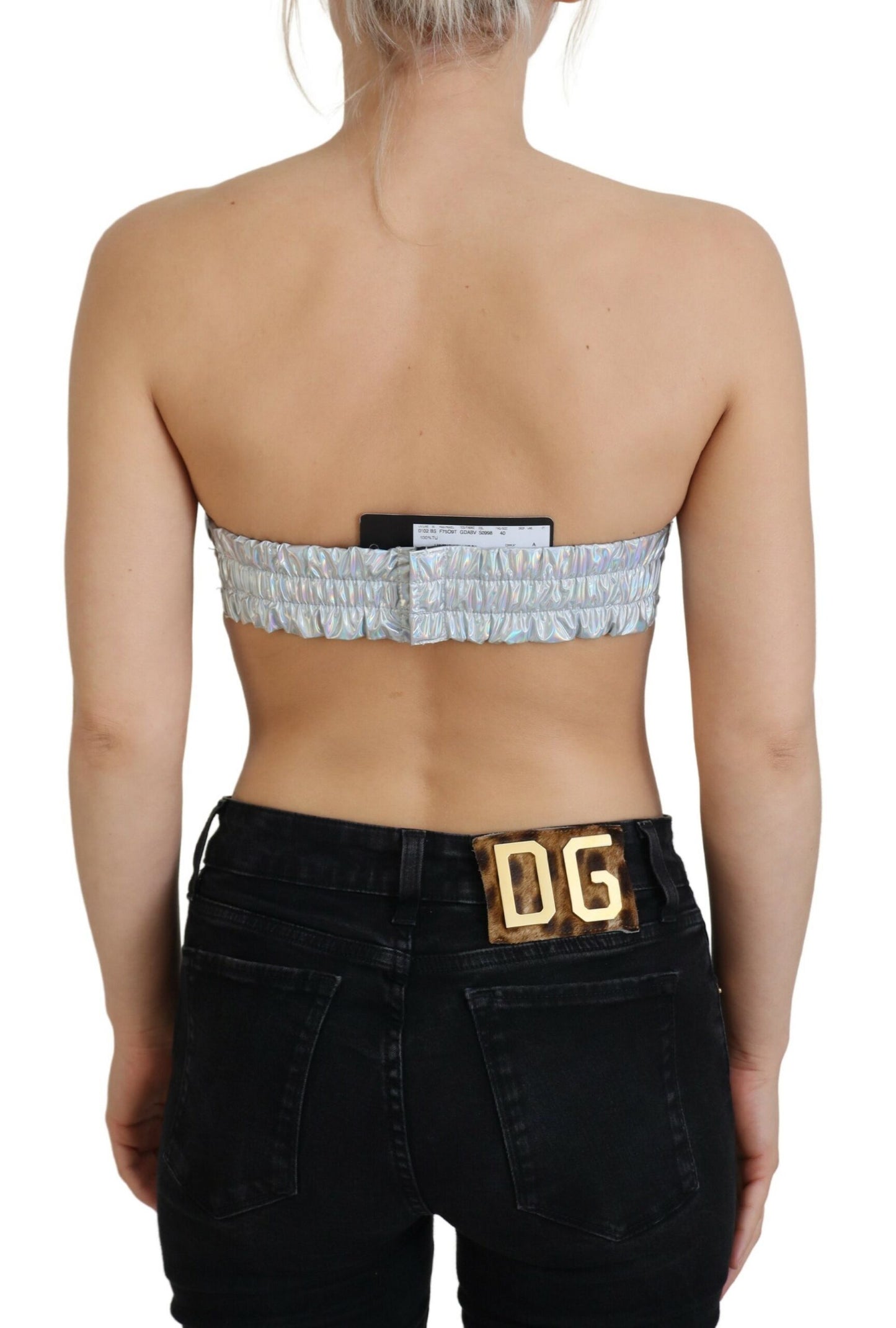 Dolce & Gabbana Silver Shimmer Bustier Top IT40 / S