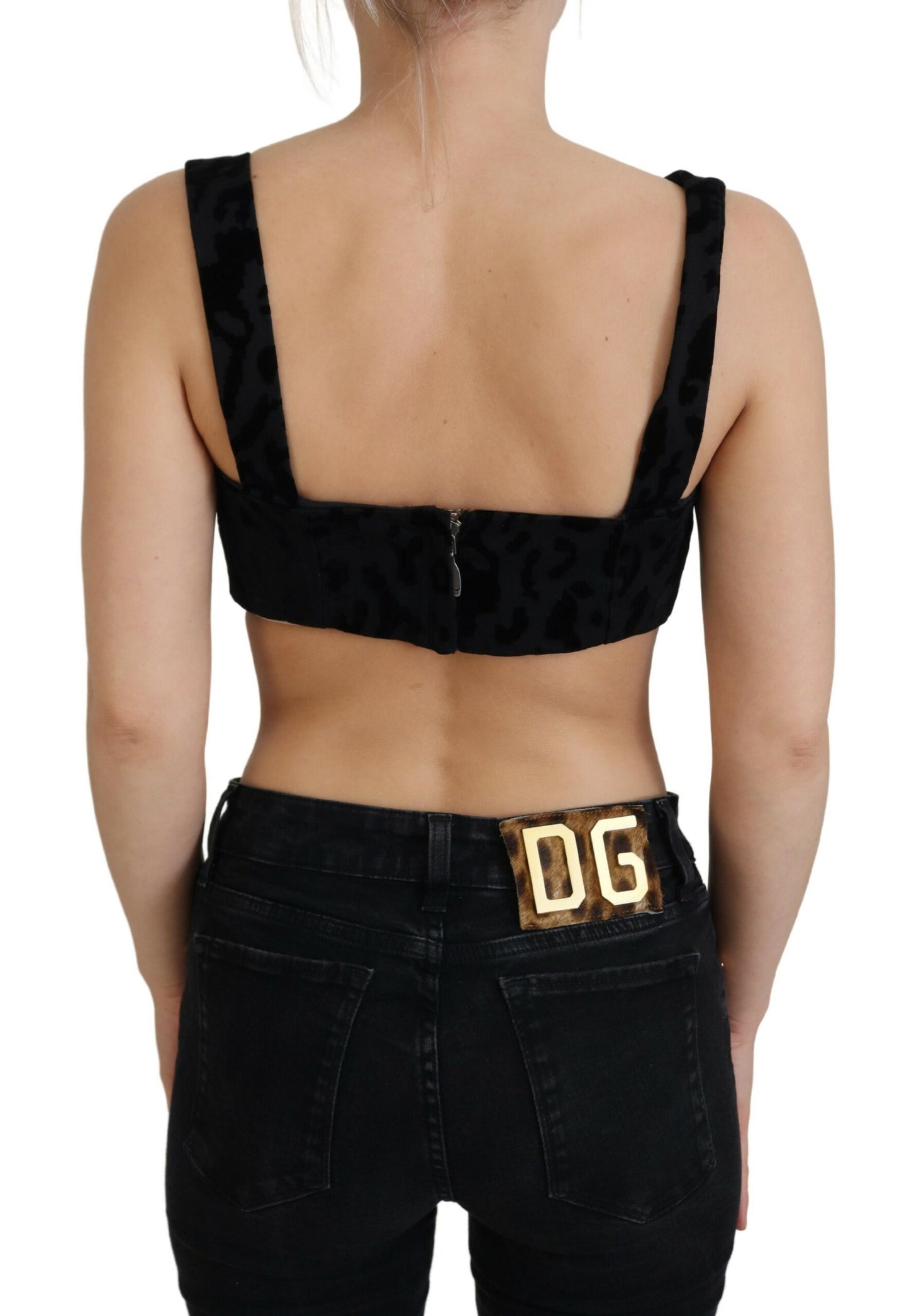 Dolce & Gabbana Elegant Black Cotton Blend Bustier Corset Top IT40 / S