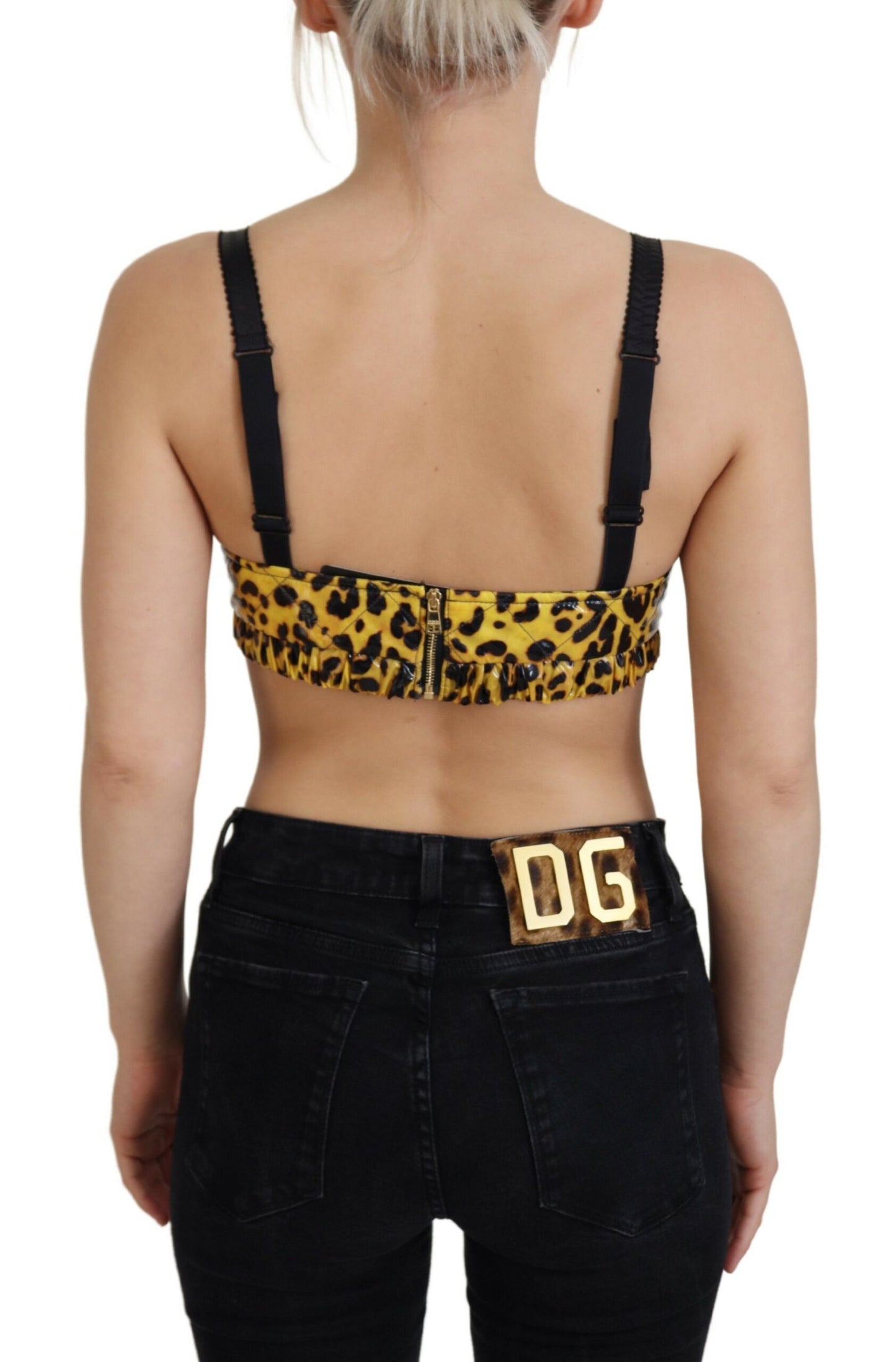 Dolce & Gabbana Chic Leopard Print Sleeveless Corset Top IT40 / S