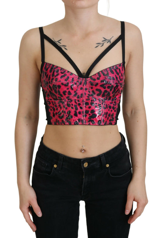 Dolce & Gabbana Leopard Print Bustier Corset Top IT40 / S