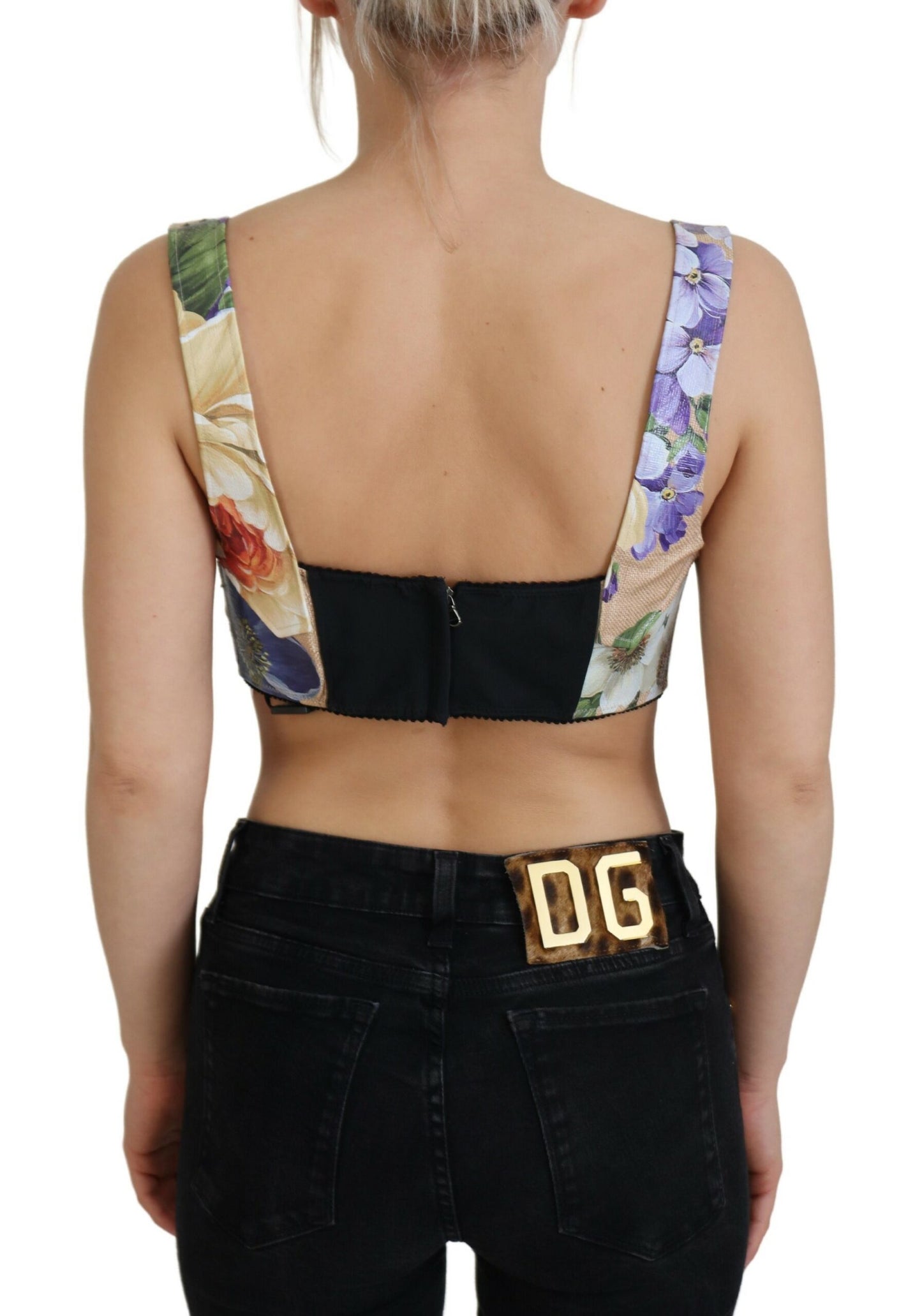 Dolce & Gabbana Floral Print Bustier Crop Top IT40 / S