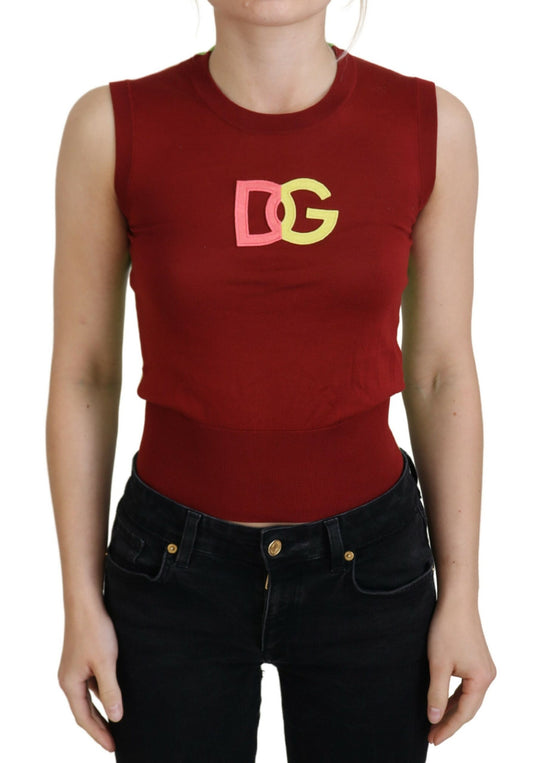 Dolce & Gabbana Elegant Silk Casual Top Red Green IT36 / XXS