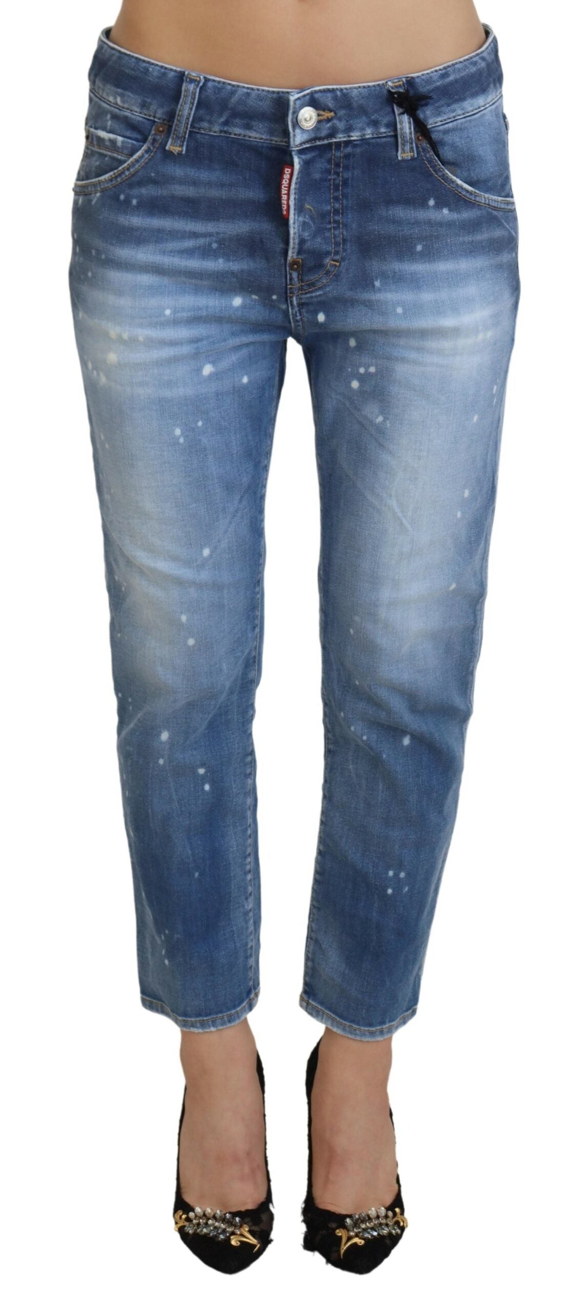 Dsquared² Chic Cropped Blue Denim - Elevate Your Casual Look IT38 | XS