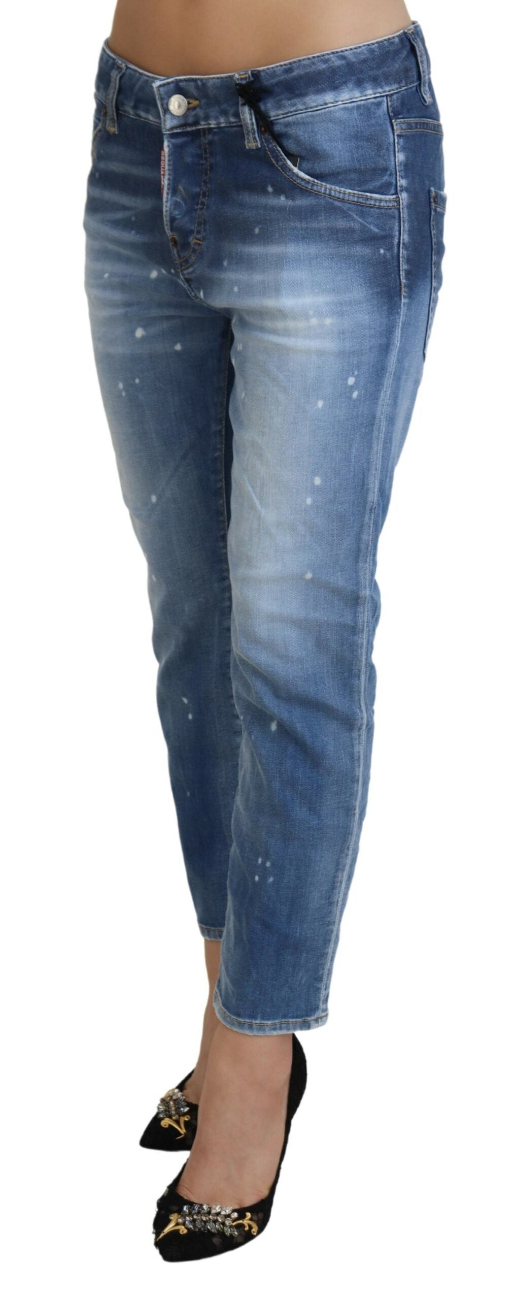 Dsquared² Chic Cropped Blue Denim - Elevate Your Casual Look IT38 | XS