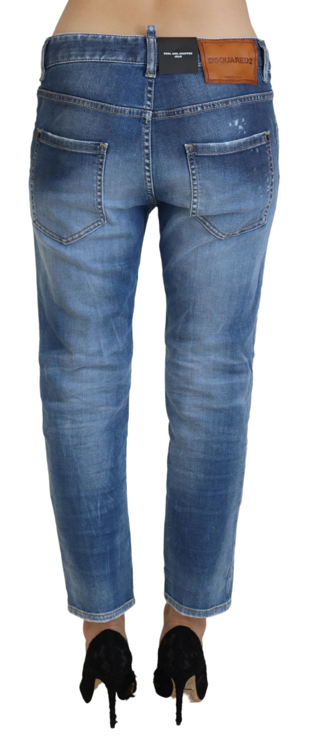 Dsquared² Chic Cropped Blue Denim - Elevate Your Casual Look IT38 | XS