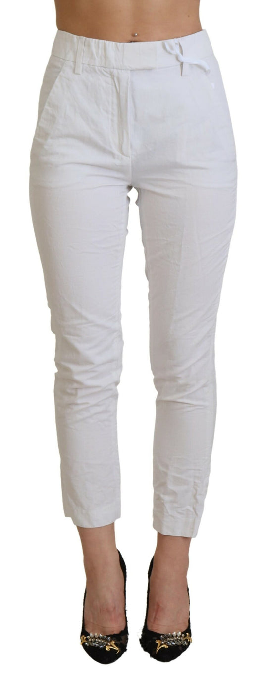 Dondup Elegant High Waist Tapered White Pants IT38 | XS