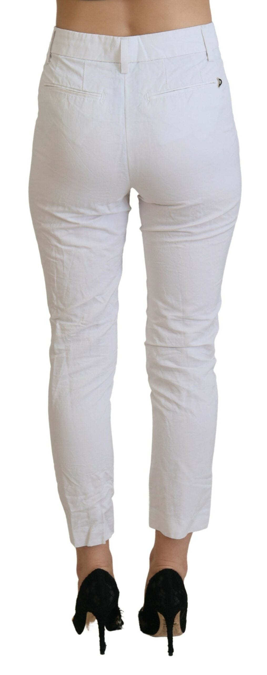 Dondup Elegant High Waist Tapered White Pants IT38 | XS