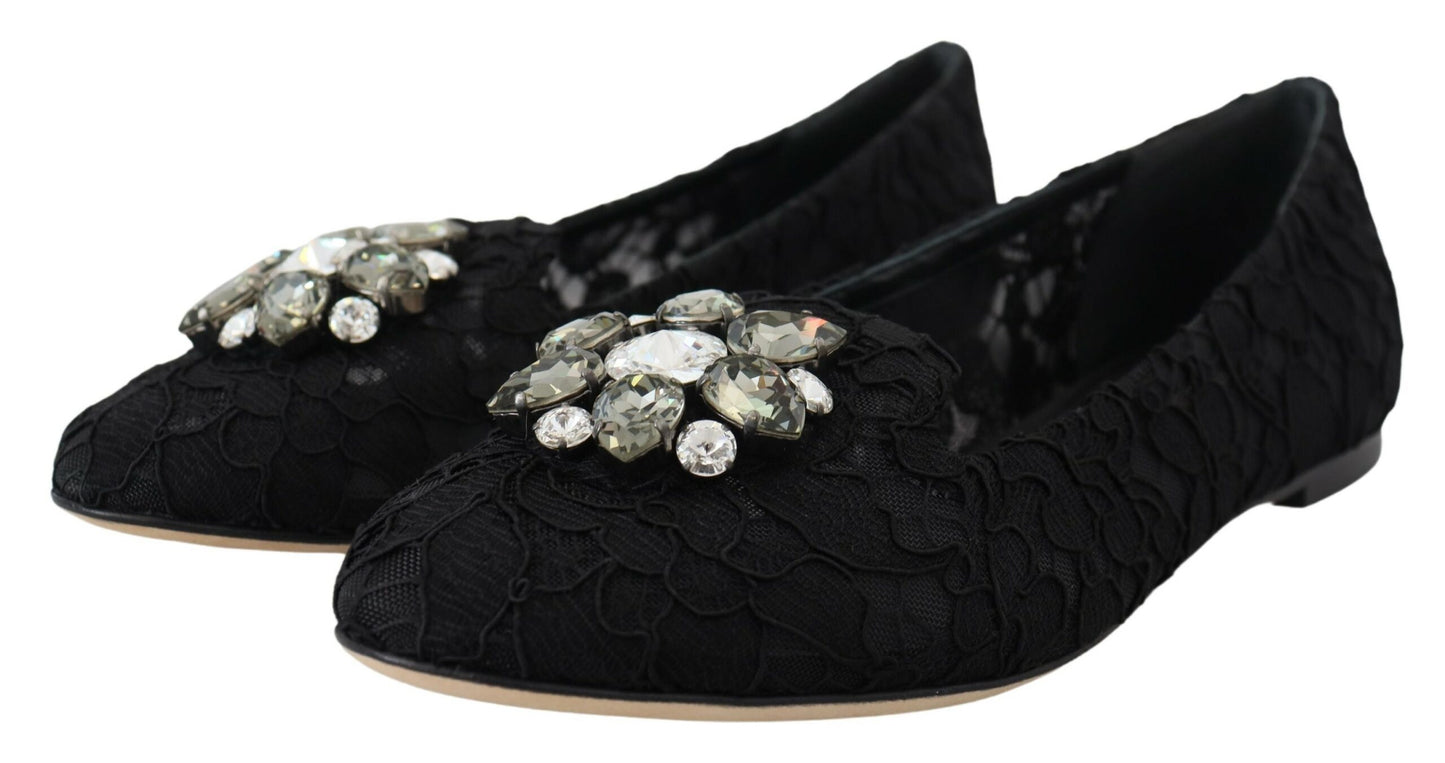 Dolce & Gabbana Elegant Floral Lace Flat Vally Shoes EU35 / US4.5