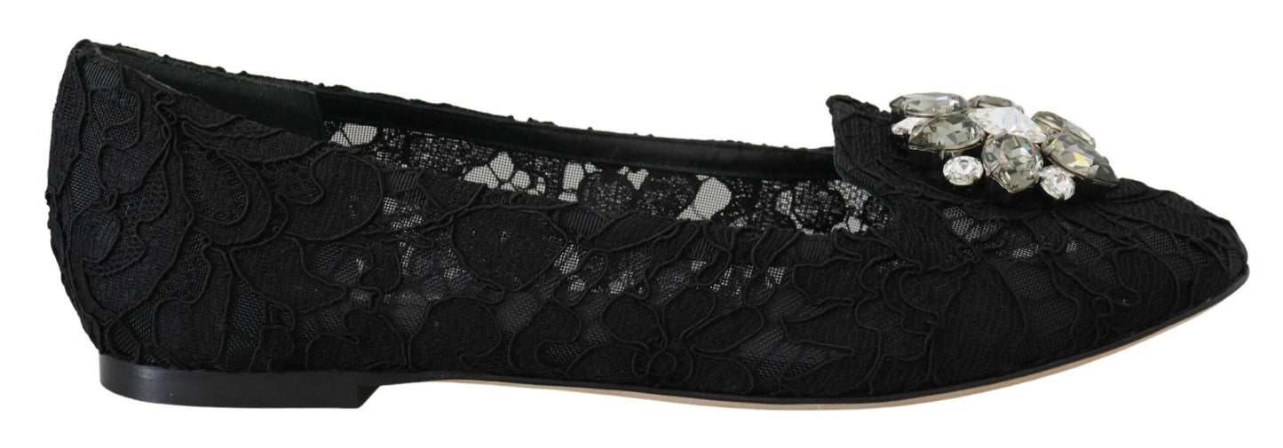 Dolce & Gabbana Elegant Floral Lace Flat Vally Shoes EU35 / US4.5