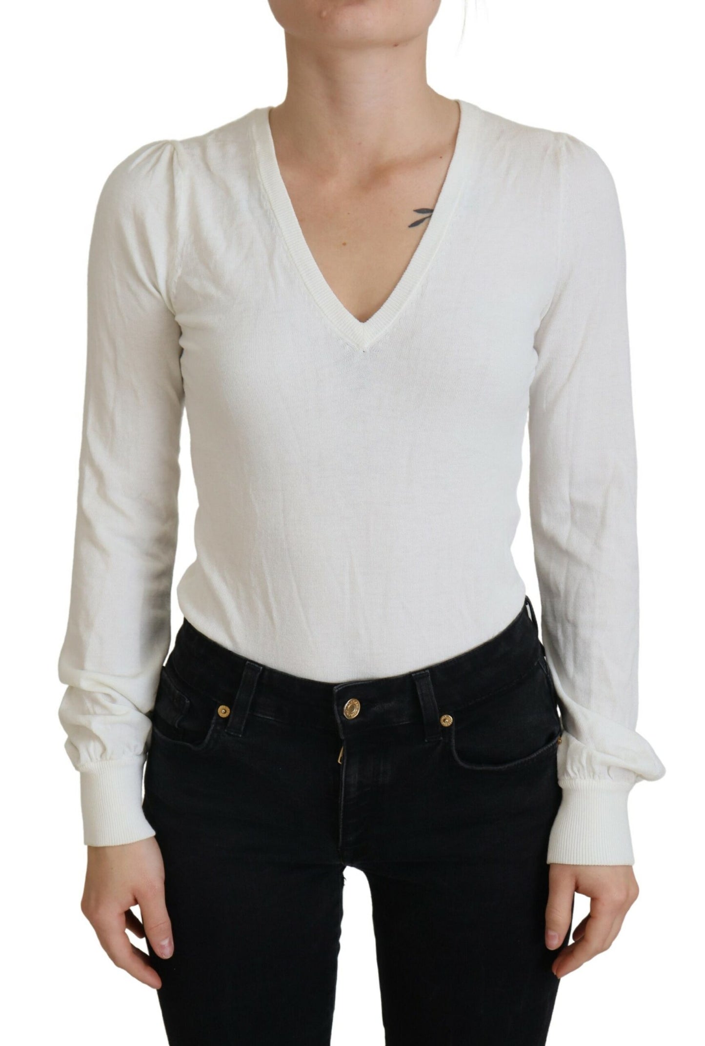 Patrizia Pepe Chic Ivory Casual Blouse IT1 | XS