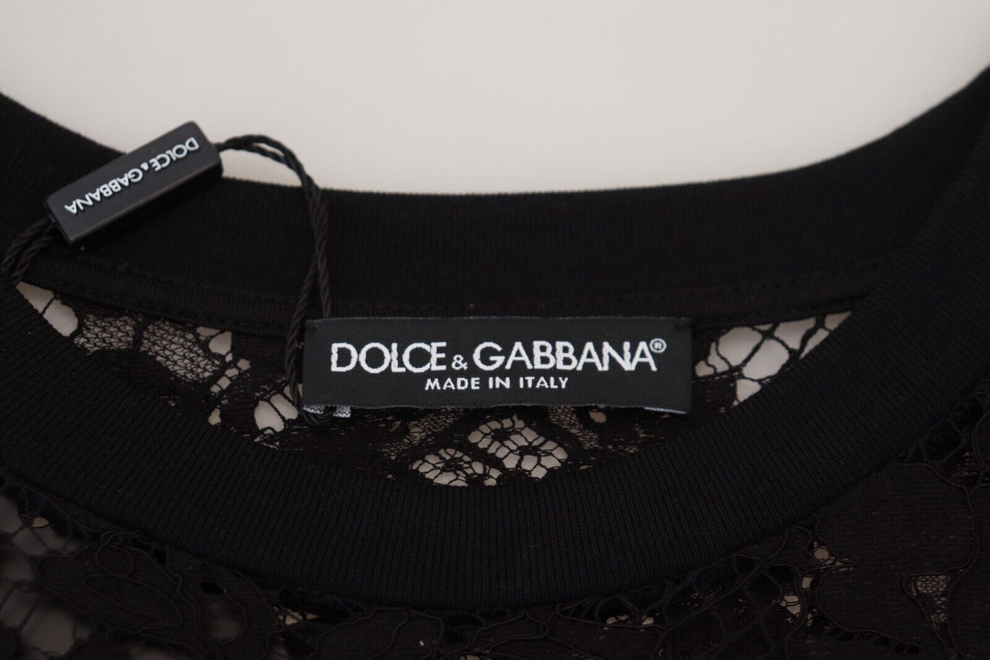 Dolce & Gabbana Elegant Black Floral Lace Shift Dress IT40 / S