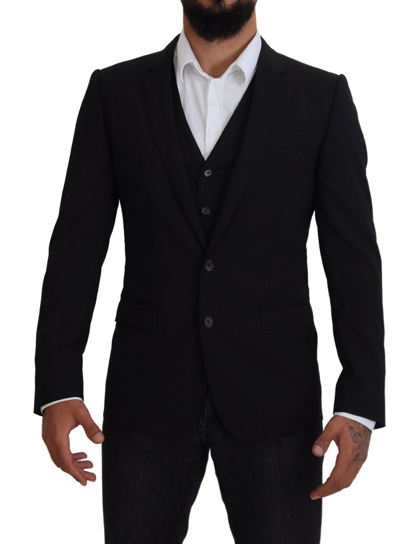 Dolce & Gabbana Elegant Black Martini Two-Piece Suit IT48 / M