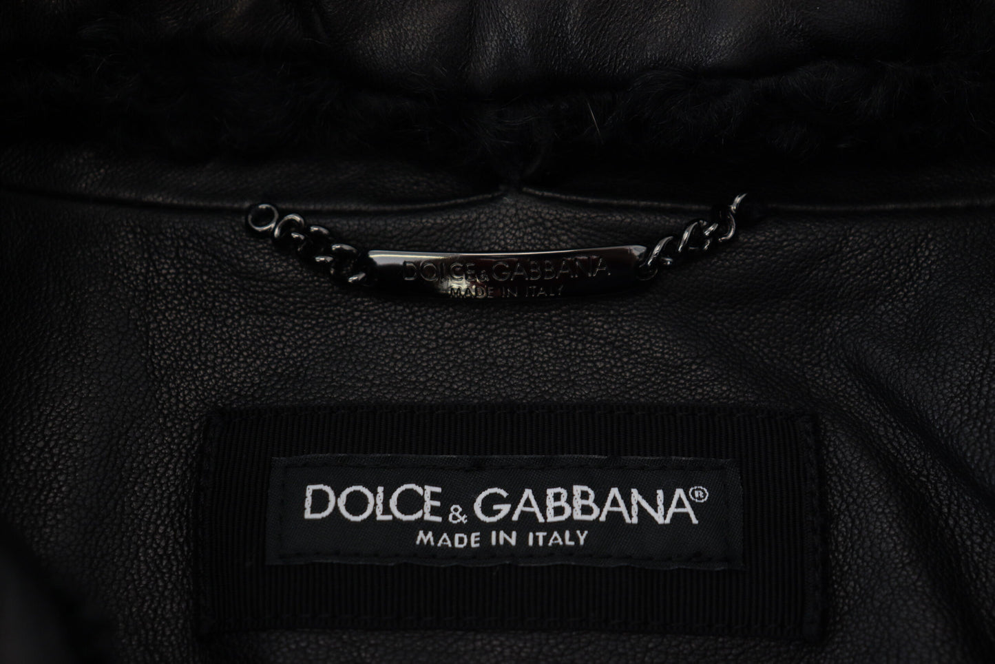 Dolce & Gabbana Chic Black Leather Silk-Lined Jacket IT52 / L