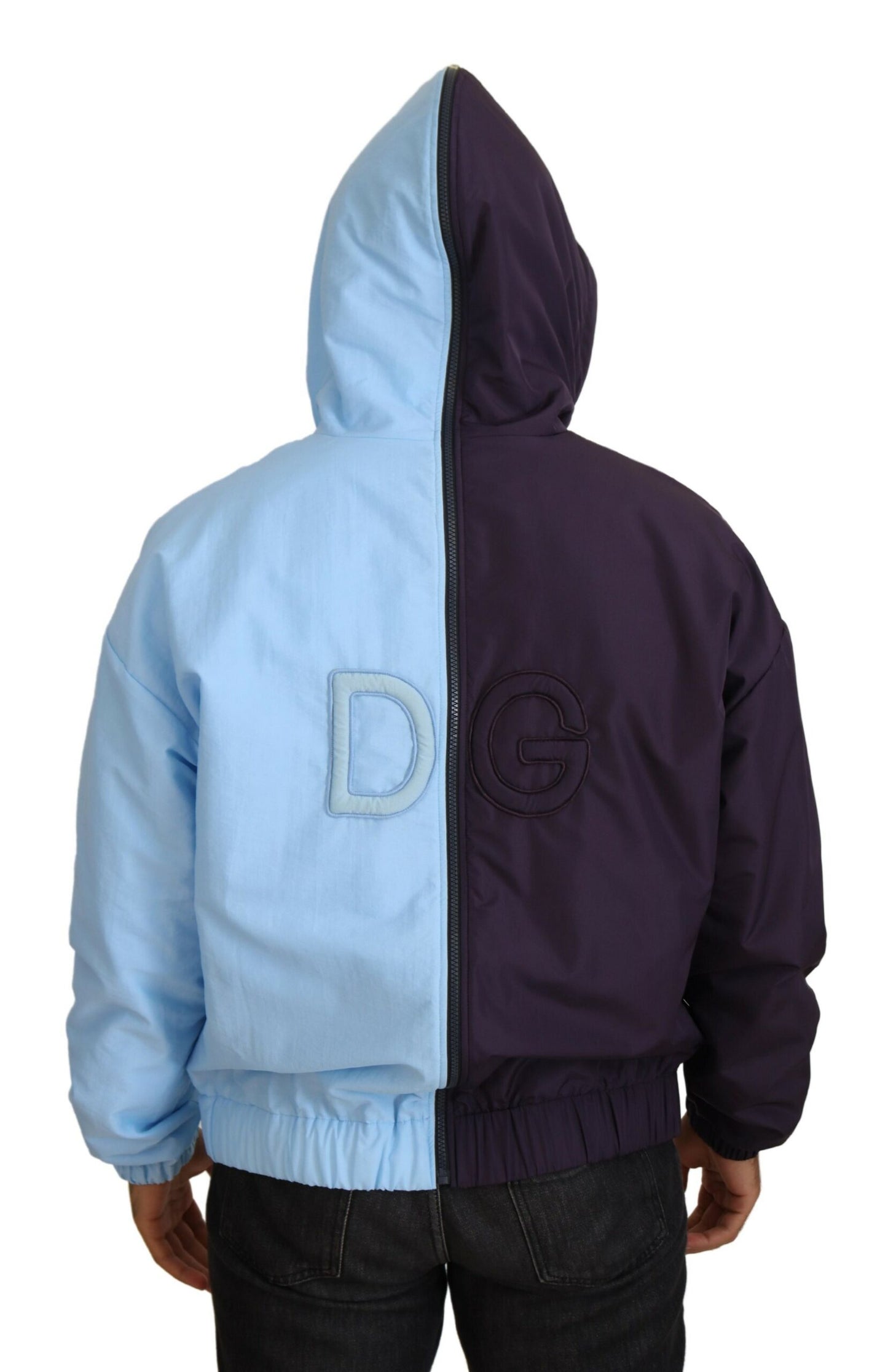 Dolce & Gabbana Elegant Hooded Blue Jacket - Full Zipper Closure IT50 / L