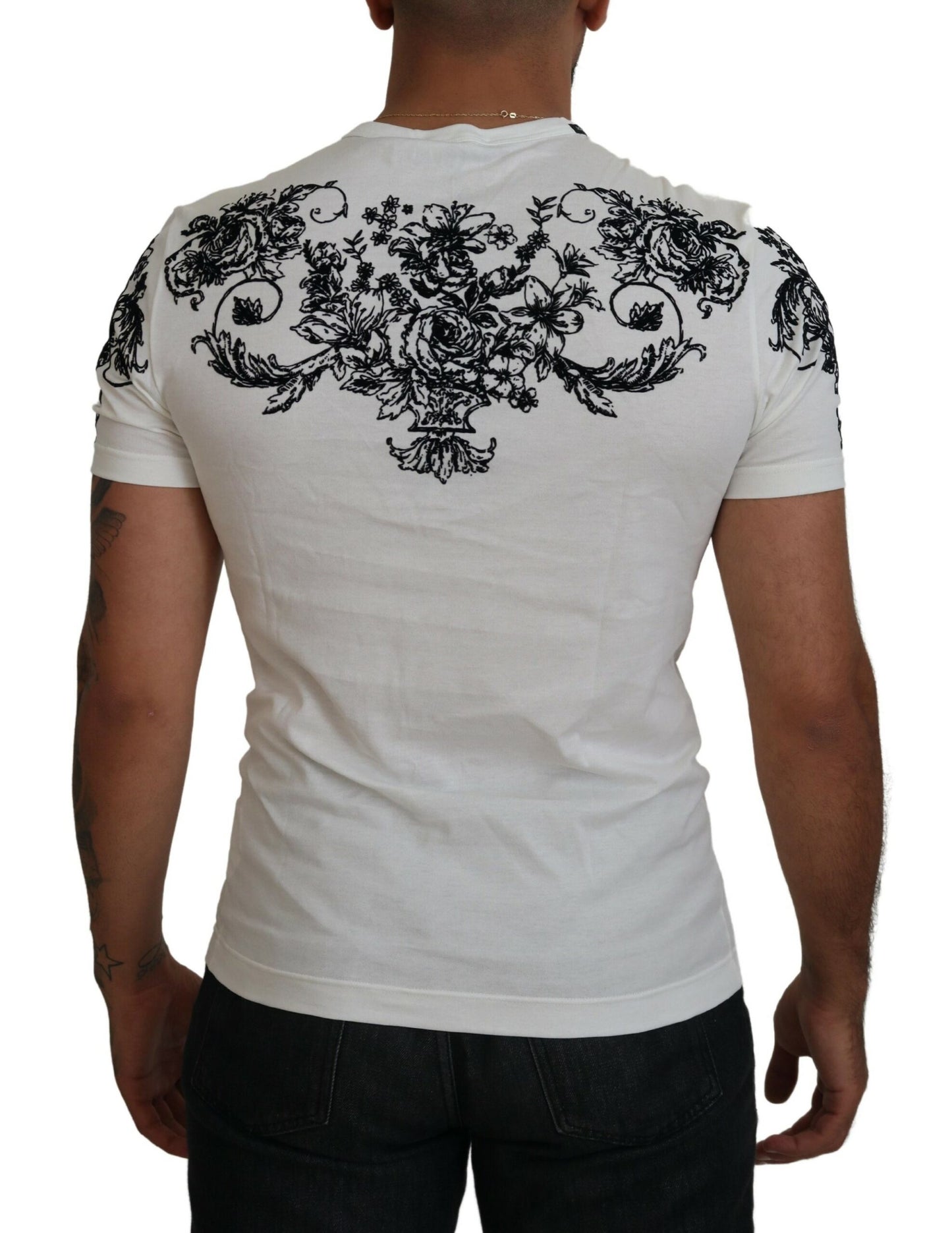 Dolce & Gabbana Elegant Floral Crown Tee IT44 / XS