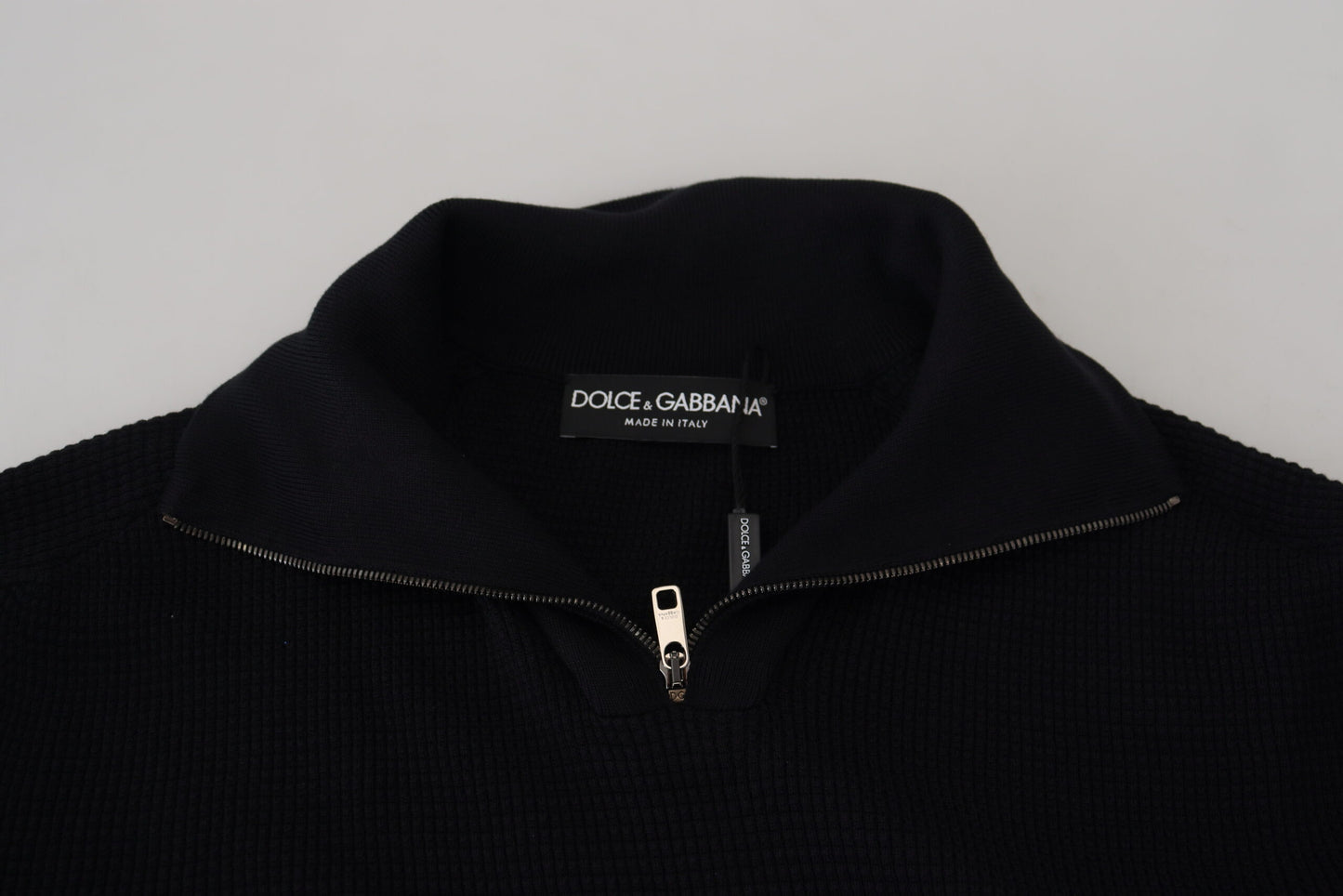 Dolce & Gabbana Elegant Silk Blend Black Pullover Sweater IT54 / XL