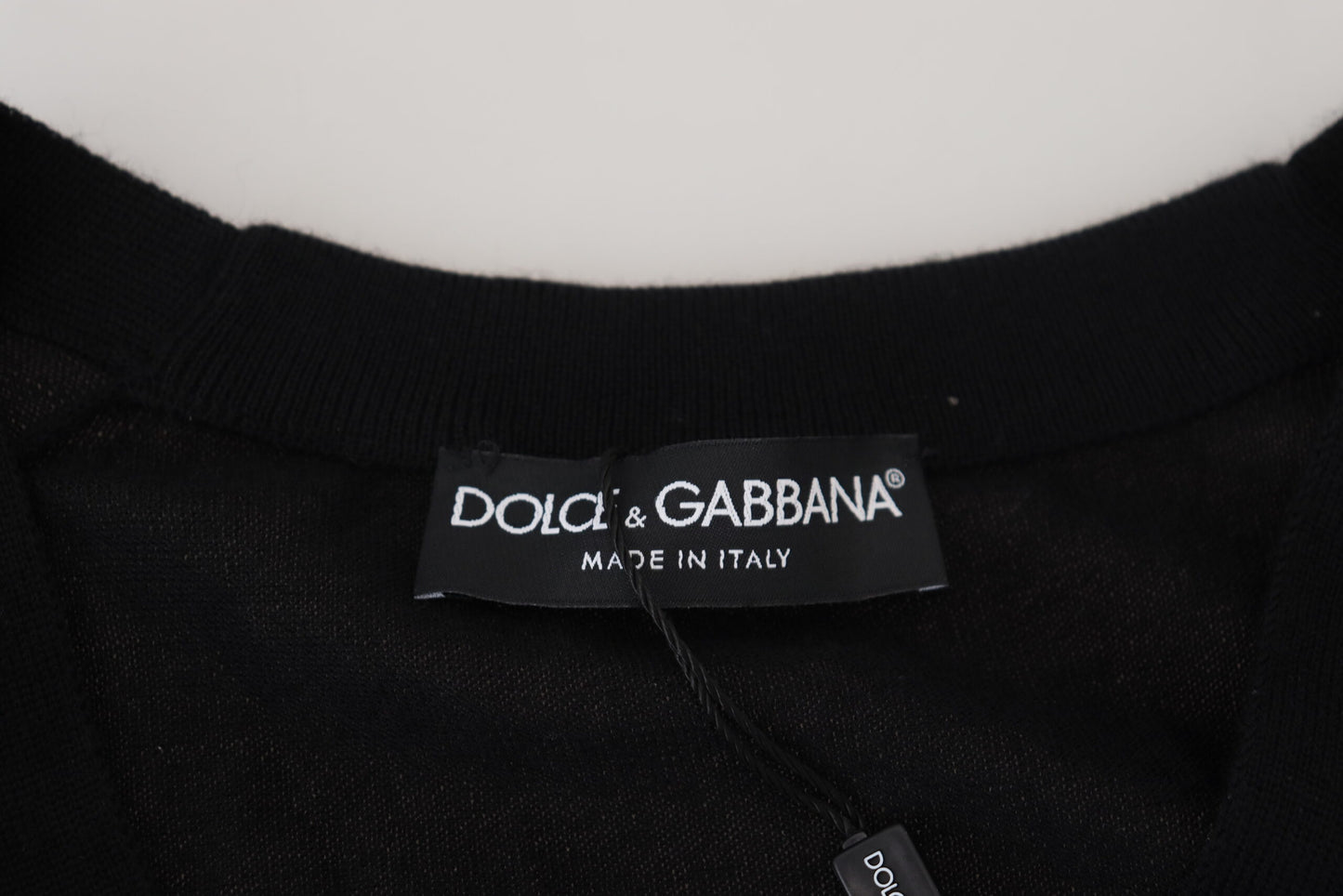 Dolce & Gabbana Elegant Black Cashmere Cardigan Sweater IT50 / L