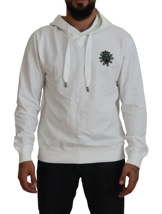 Dolce & Gabbana Elegant White Logo Hooded Sweatshirt