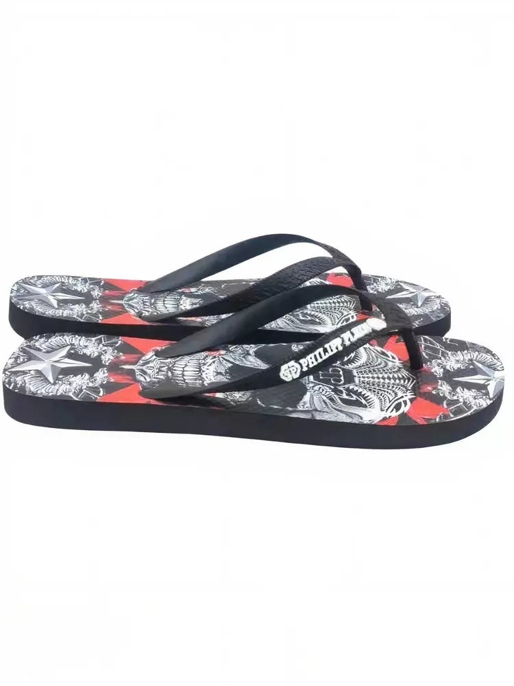 Philipp Plein Multicolor Graphic Flip Flops for Women EU36.5 | US6.5