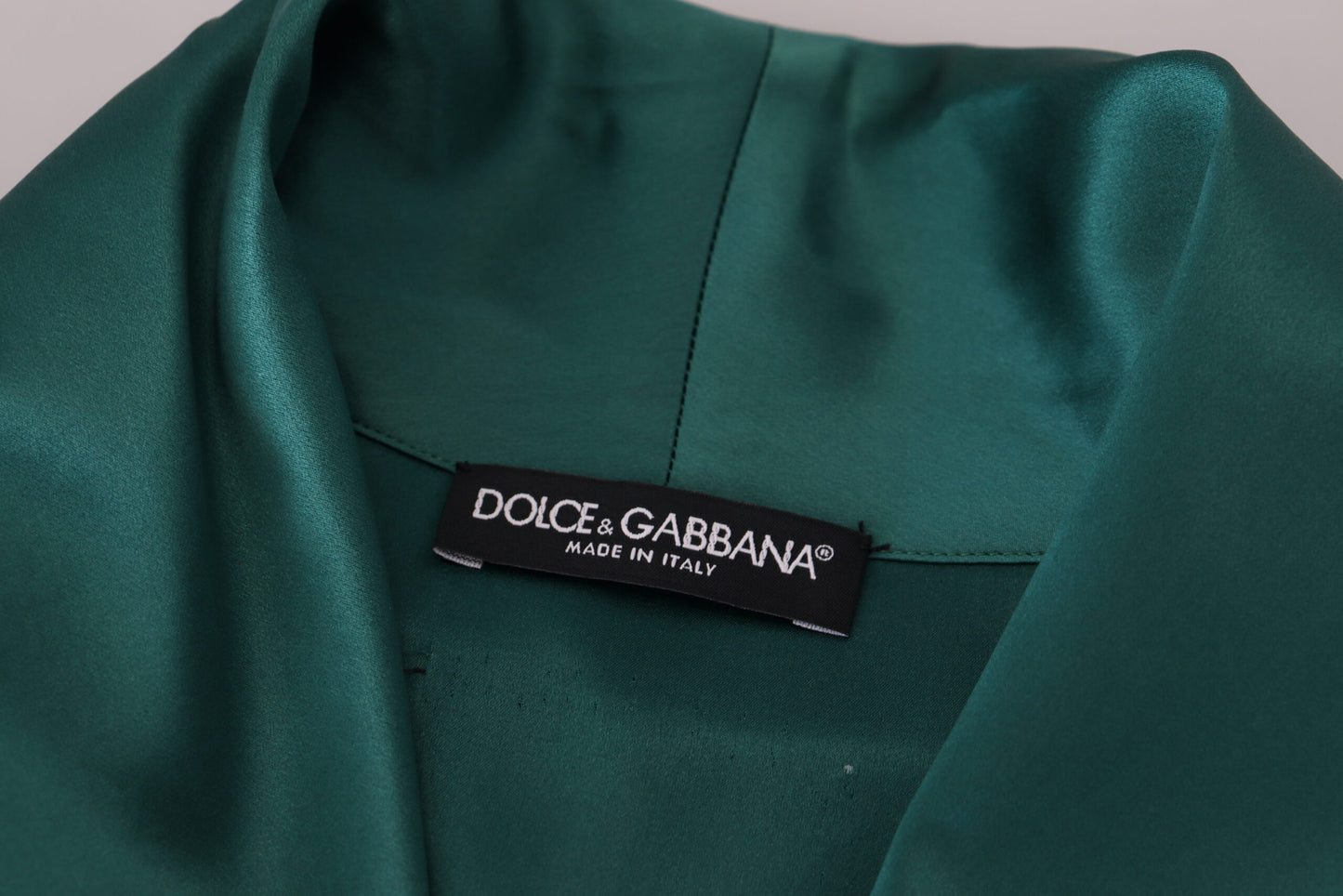 Dolce & Gabbana Elegant Silk Robe in Lush Green IT46 / S