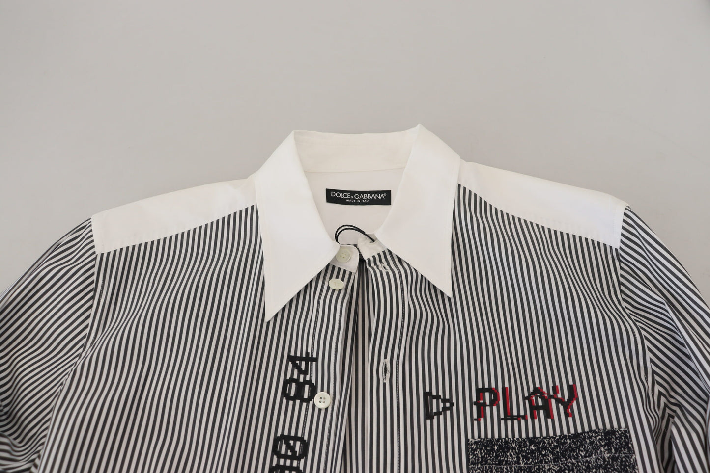 Dolce & Gabbana Classic Black and White Striped Button-Down Shirt IT41 / L