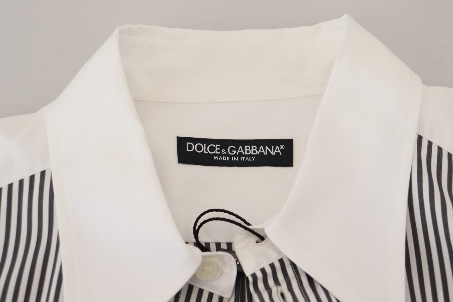 Dolce & Gabbana Classic Black and White Striped Button-Down Shirt IT41 / L