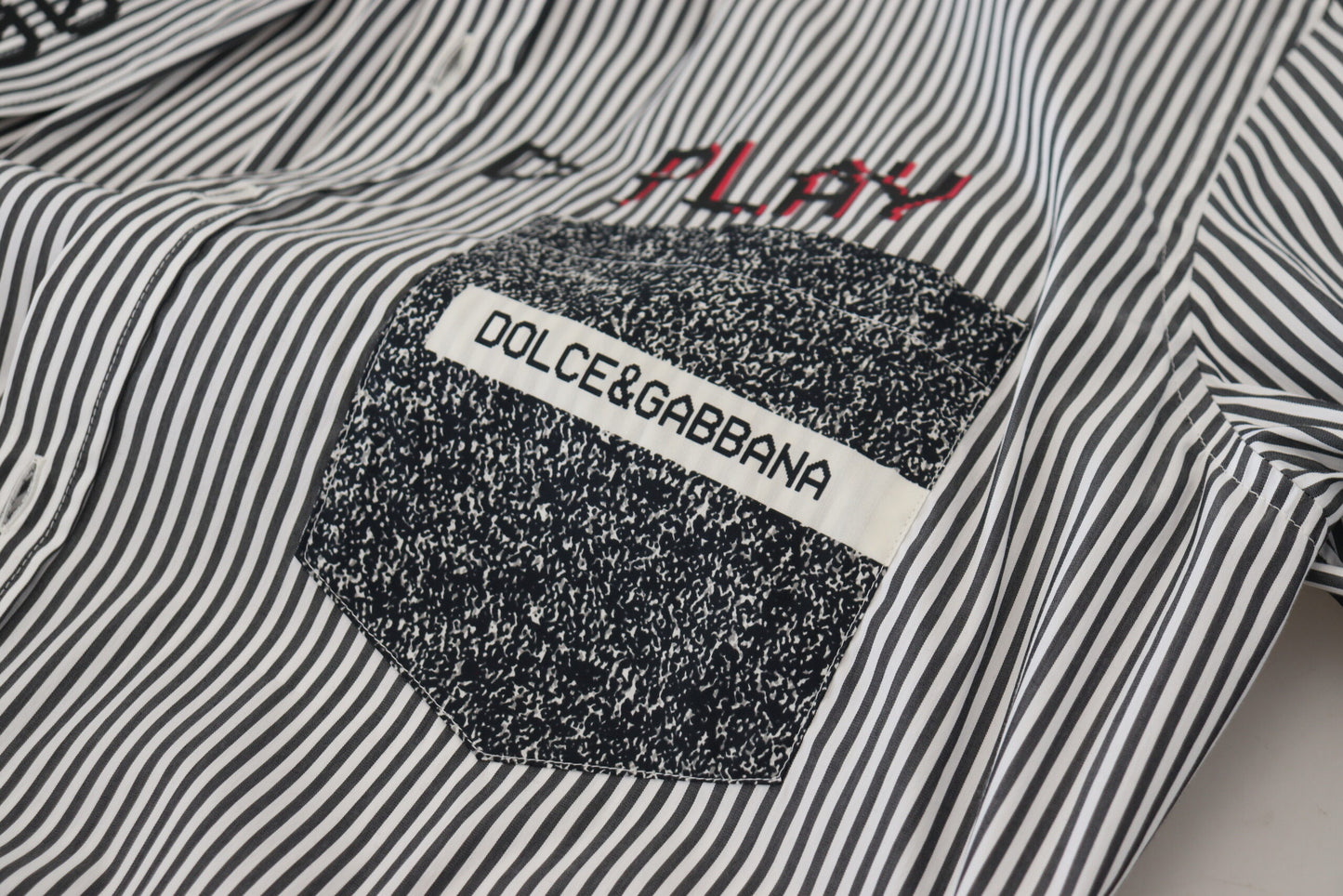 Dolce & Gabbana Classic Black and White Striped Button-Down Shirt IT41 / L