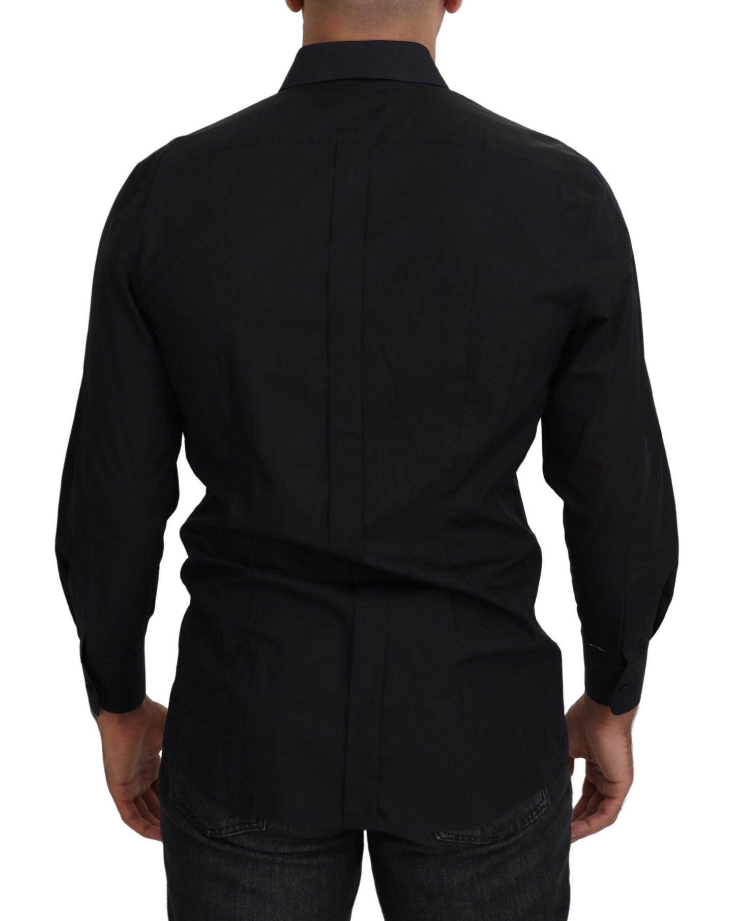 Dolce & Gabbana Elegant Black Formal Long Sleeve Shirt IT41 | L