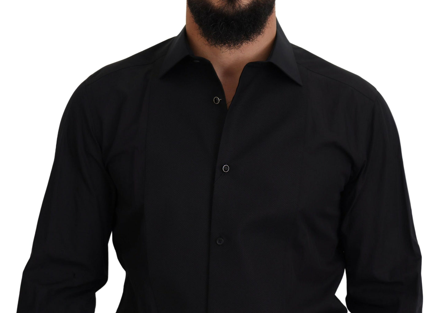 Dolce & Gabbana Elegant Black Formal Long Sleeve Shirt IT41 | L