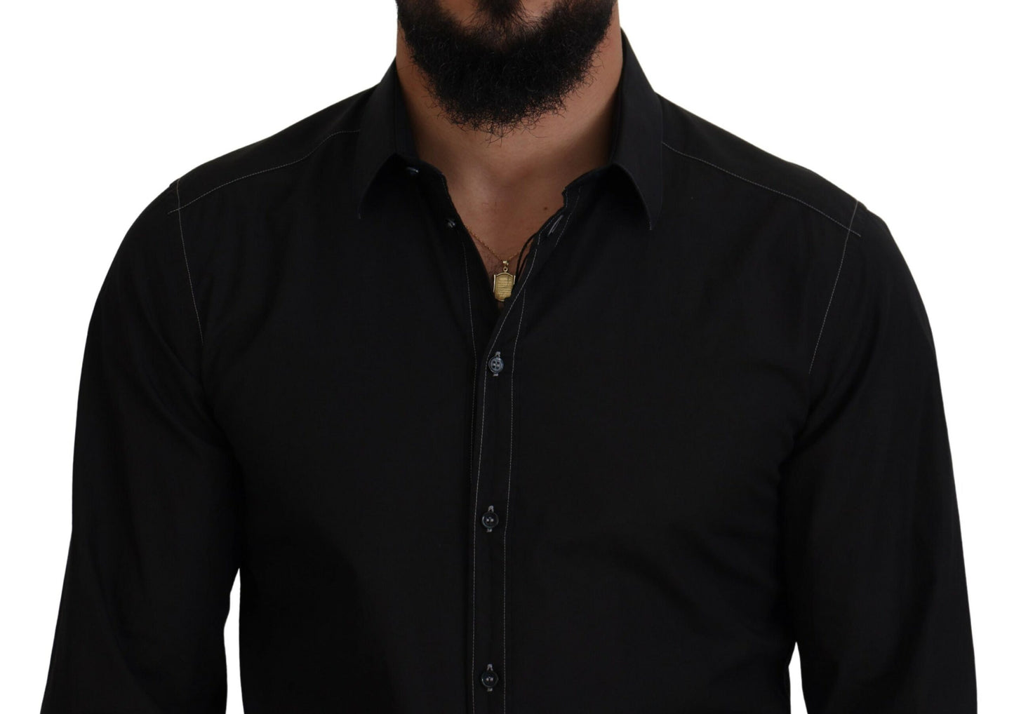 Dolce & Gabbana Elegant Black Formal Cotton Shirt IT41 | L