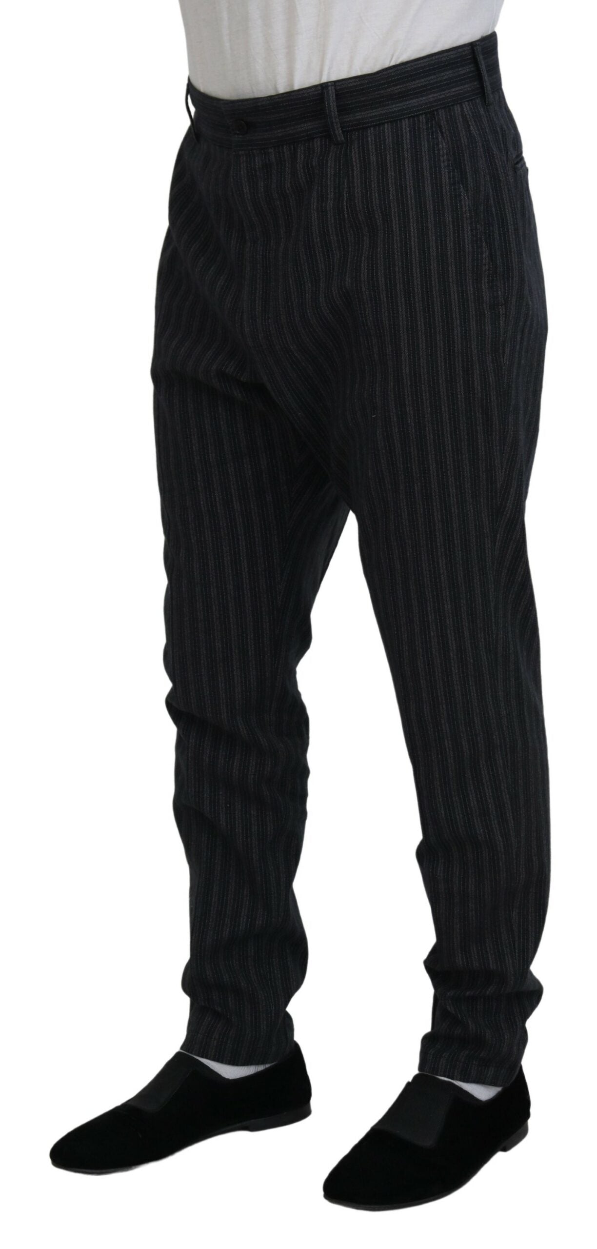 Dolce & Gabbana Elegant Striped Chino Dress Pants IT52 / L